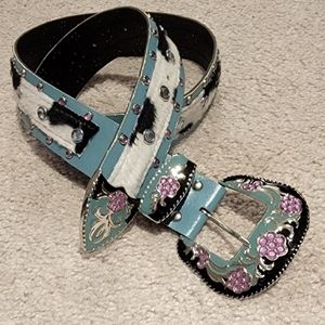 Girls Western Cowgirl Bling Belt